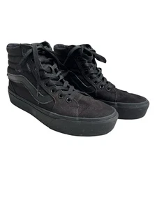 Van's Women’s Size 8 Black on Black Suede Leather High Top 721356 - Picture 1 of 6