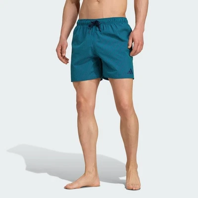 adidas men Seersucker Stripy Swim Shorts 5-Inch - Image 1 of 4