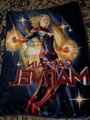NEW The Marvels Captain Marvel Licensed Movie Plush Throw Gift Blanket Comics - Image 1 of 4