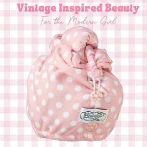 Haartrockner Turban Handtuch Mikrofaser schnelltrocknend rosa gepunktet bedruckt Kopftuch - Bild 1 von 5