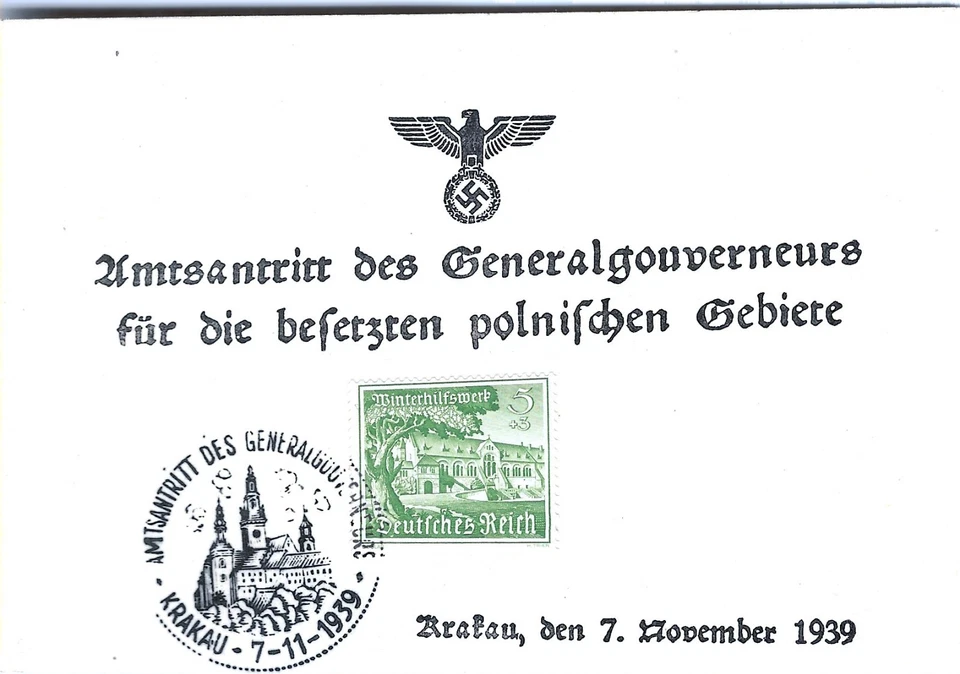 Tarjeta usada del Tercer Reich alemán Segunda Guerra Mundial 1939 Foto 1 de 1