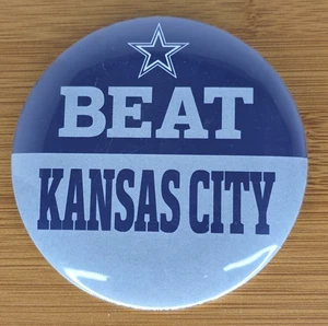 BEAT KANSAS CITY Button, 3” Official Dallas Cowboys Thanksgiving Game 2025 - Picture 1 of 3