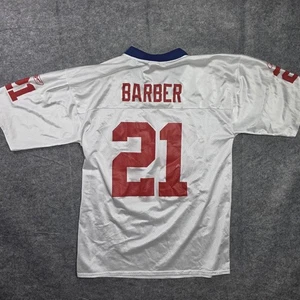 Camiseta de los New York Giants para hombre grande blanca NFL fútbol Tiki Barber 21 Reebok - Imagen 1 de 11