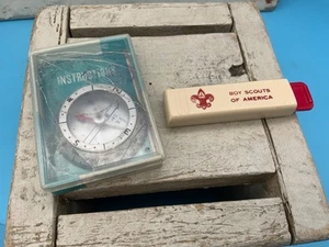 Vintage Boy Scouts of Am Toothbrush & Pathfinder's Compass w/Original box - Picture 1 of 8