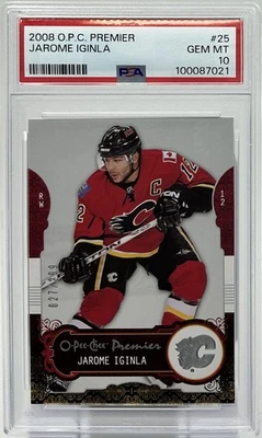 Jarome Iginla /299 PSA 10 Gem Mint - 2008-09 O-Pee-Chee Premier #25 Flames Pop 8 - Image 1 of 4