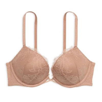 Victoria's Secret Bombshell Add-2-Cups Push-Up Bra 32D *Praline Rose Lace* NEW! - Image 1 of 3