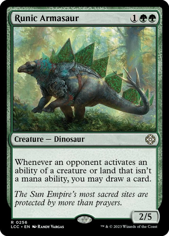 Runic Armasaur R Commander: The Lost Caverns of Ixalan Creature Dinosaur 256 - Image 1 of 1
