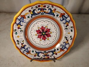 Italienischer Deruta Italien handbemalt 8" Teller Raffaellesco - Bild 1 von 8