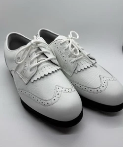 FOOTJOY SOFTJOY Terrains Women 7 M Golf Shoes Leather Sneakers White 98355 NWOB - Picture 1 of 6