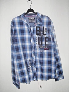K005 Camp David Sporthemd blau kariert  Gr. XL  Weiß LA - Bild 1 von 4