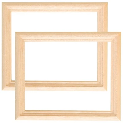  2Pcs DIY Picture Frames Wood Tiny Photo Frames Photo Props Doll Photo Frames - Image 1 of 4