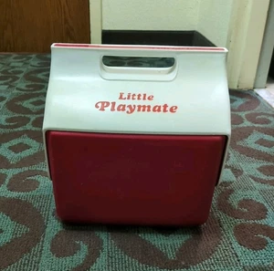 Vintage 1980er Iglu rot Little Playmate persönliche Kühlbox Druckknopf isoliert - Bild 1 von 6