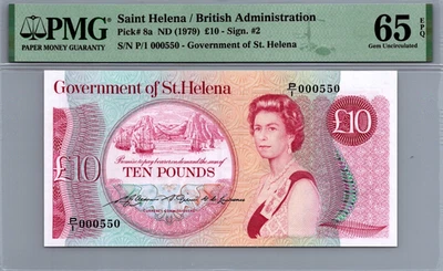 Saint Helena 10 Pounds 1979 PMG 65 Gem UNC EPQ Pick# 8a - Image 1 of 3