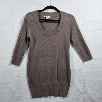 VERTIGO Rib Knit 3/4 Sleeve Sweater Scoop Neck Angora Wool Blend Size M - Image 1 of 4