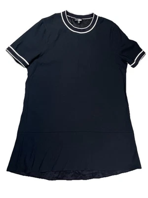 Mini Vestido para Mujer Rag & Bone Negro Paja Crepé Talla XL Borde en Contraste Minimalista Foto 1 de 4