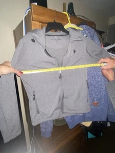 Golf Windbreaker U.S. POLO ASSN Golf Full Front Zip gefütterte Jacke grau Größe Small - Bild 1 von 4