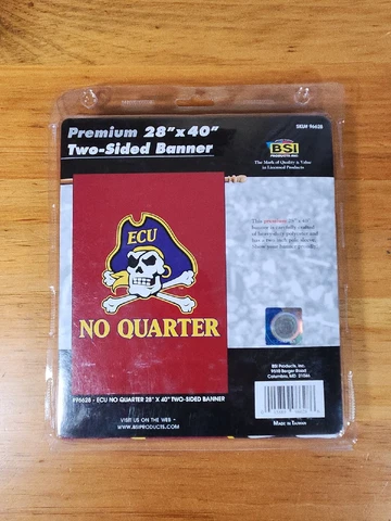 East Carolina Pirates 28" x 40" Two Sided House Banner (ECU No Quarter) NCAA Cover