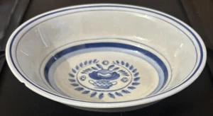 Arabia Of Finland Blue Rose 8-1/2”x7-1/4” Oval Serving Bowl Hand Painted Chipped - Picture 1 of 4