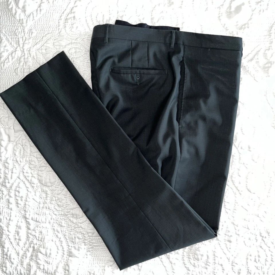 Pantalones de lana a cuadros grises a cuadros Paul Smith x Barneys 32x31" para hombre hechos en Italia Foto 1 de 4