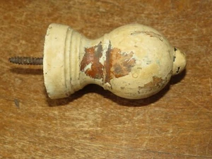 Antiguo tope de puerta victoriano torneado de madera, 2 3/4 pulgadas - Imagen 1 de 5