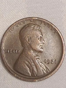 1921 Wheat Penny Off Center Strike - Picture 1 of 2