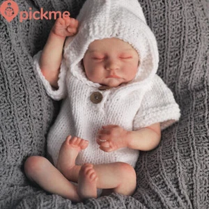 19" Newborn Full Body Baby Doll Reborn Soft Silicone 3D Skin Sleeping Dolls Bath - Foto 1 di 4