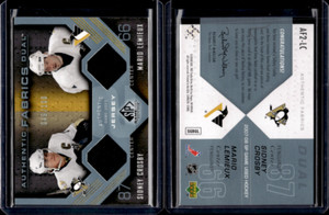 2007-08 SP GAME USED AUTHENTIC FABRICS DUALS SIDNEY CROSBY/MARIO LEMIEUX /100