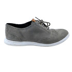 Women?s 7.5 B Cole Haan Misha Grand OS Gray Suede Wingtip Sneaker Shoes W05167