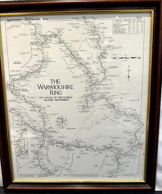 Warwickshire Ring Map of 100 miles of navigable inland Waterways Canal - Barge - Image 1 of 4