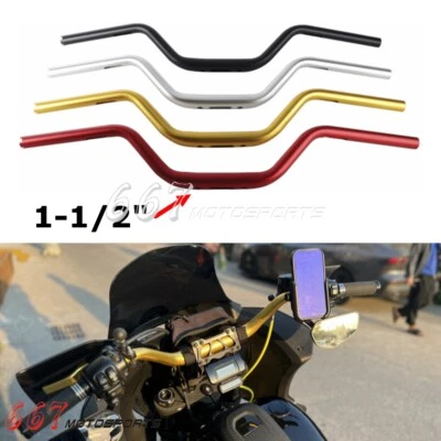 1-1/2" Handlebar Fat Bar For Harley Sportster Dyna Softail Street Bob Fat Bob - Imagem 1 de 4