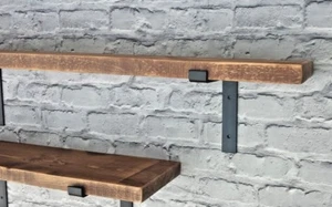 Shelf Rustic Chunky Industrial Handmade Shelves Metal Brackets/Solid Wood 4.4 - Picture 1 of 11