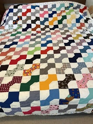 Colcha manta Queen vintage años 70 colorida pajarita country chic Foto 1 de 4