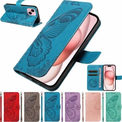 For iPhone 15 14 13 12 11 X SE 6S 7 8 Plus Wallet Card Holder Leather Case Cover - Image 1 of 4
