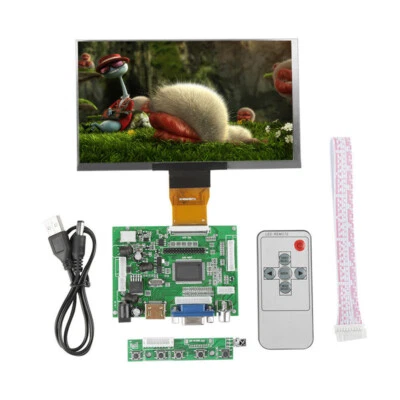 7" TFT HDMI VGA 2AV LCD Monitor Screen Driver Board Remote Kit for Raspberry Pi - Image 1 of 4