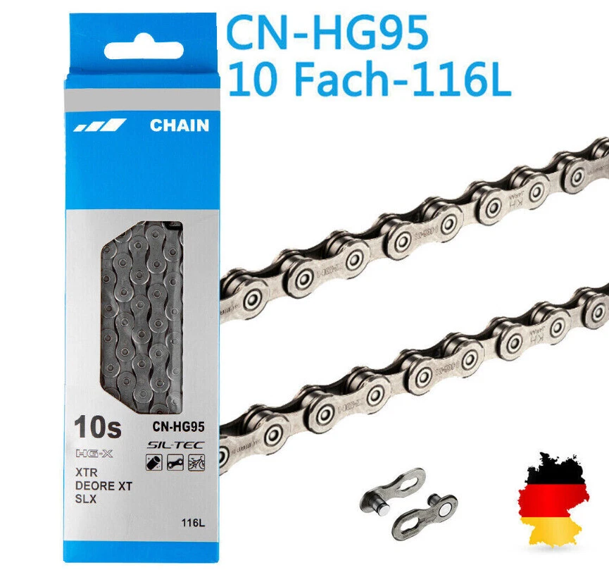 MARKENLOS Shimano CN-HG95 10-Fach-116 Glieder DEORE XT XTR SLX HG-X Fahrrad Kette