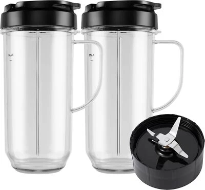 5-piece Magic Bullet Blender Cups, Tall 22oz Cup with Flip-Top To-Go Lid, Cross  - Image 1 of 4