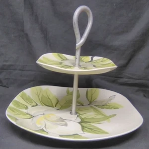 MCM DE COLECCIÓN RED WING CERÁMICA PINTADA A MANO "MAGNOLIA" 2 NIVELES TID BROC PLATOS - Imagen 1 de 3