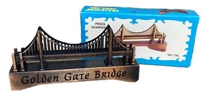Antique Finish Die Cast Miniature  GOLDEN GATE BRIDGE PENCIL SHARPENER 176L NEW - Picture 1 of 12