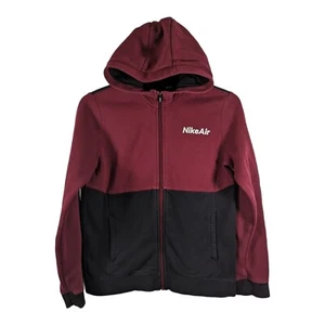 NIKE Air Jacket Burgundy Red Boy's Size XL Hoodie Zip Up Graphic Print Swoosh - Picture 1 of 10