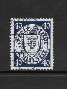 DANZIG SCOTT 186 USED VF - 1935 40pf DARK BLUE COAT OF ARMS ISSUE (A) - Picture 1 of 2