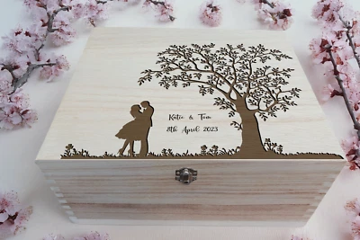 Personalised Couple Memory Box, Wedding Gift, Keepsake Box - Image 1 of 2