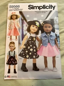 S9566 Simplicity Pattern 18” doll clothes American Girl Vintage 90s Isabel Nicki - Picture 1 of 2