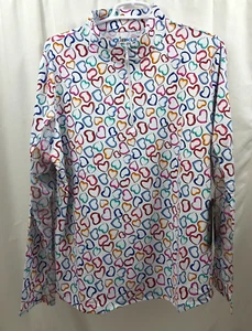 Women's Ibkul 1/4 Zip Active Shirt XXL NWT Hearts - Picture 1 of 2