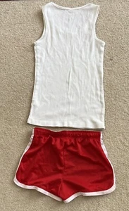 Justice girl’s size 10 white tank with size 10 red jersey logo waistband shorts - Picture 1 of 4