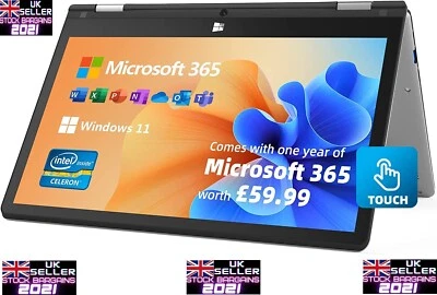 Jumper flip Laptop TouchScreen 11.6” 4GB LPDDR4 128GB eMMC Intel N4000 CPU (C869 - Image 1 of 4