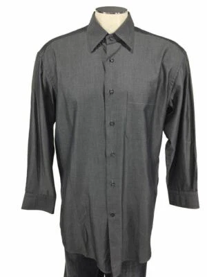Camisa Zanella Harold HBD Botón L Negra Blanca Gris Cuadros Italia $210 Foto 1 de 4
