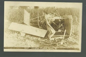 Sparta ILLINOIS RP c1910 AIRPLANE WRECK Disaster nr St. Louis Belleville Red Bud - Picture 1 of 3