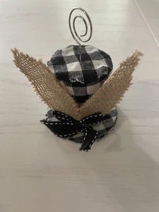 NWT Hobby Lobby Easter Bunny Place Card Holders Top Hat Gingham Bunny Ears Black - Picture 1 of 6