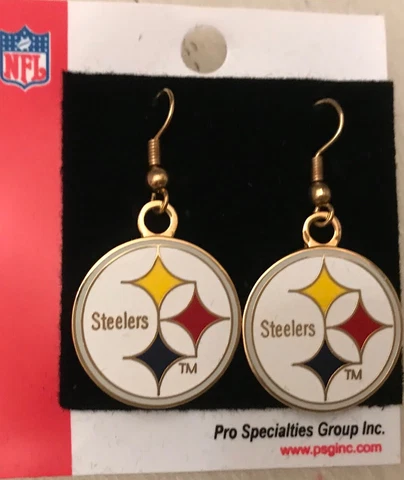 Pittsburgh Steelers Logo J Hook Earrings Super Bowl 40 Cover