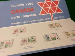 #9 Carpeta de tarjetas de sello postal de recuerdo del centenario de Canadá 1967 escudo de armas P110 - Imagen 1 de 3